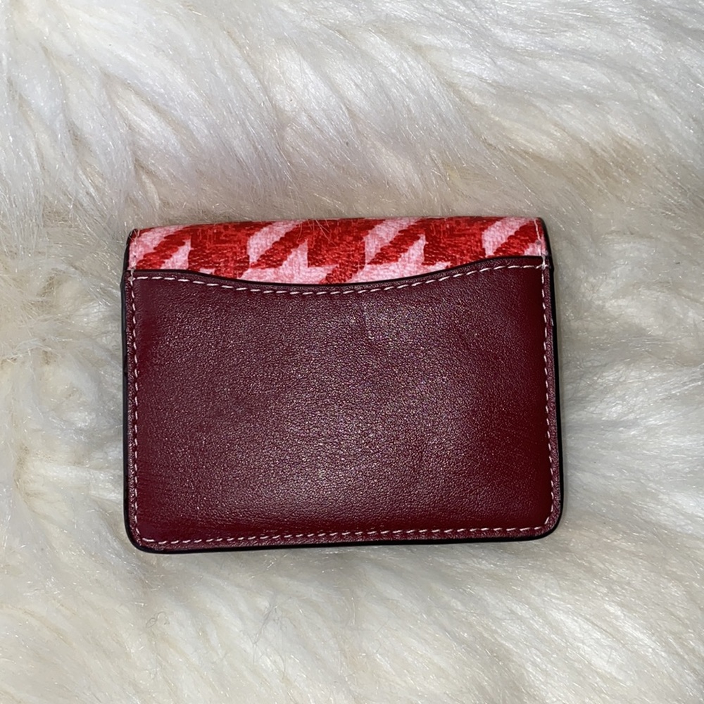 Coach Mini Wallet on a chain in printed canvas with houndstooth print - Picture 2 of 9